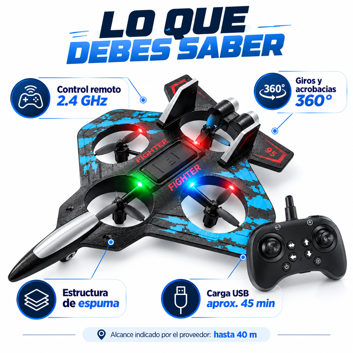 Avion Control Remoto de Espuma