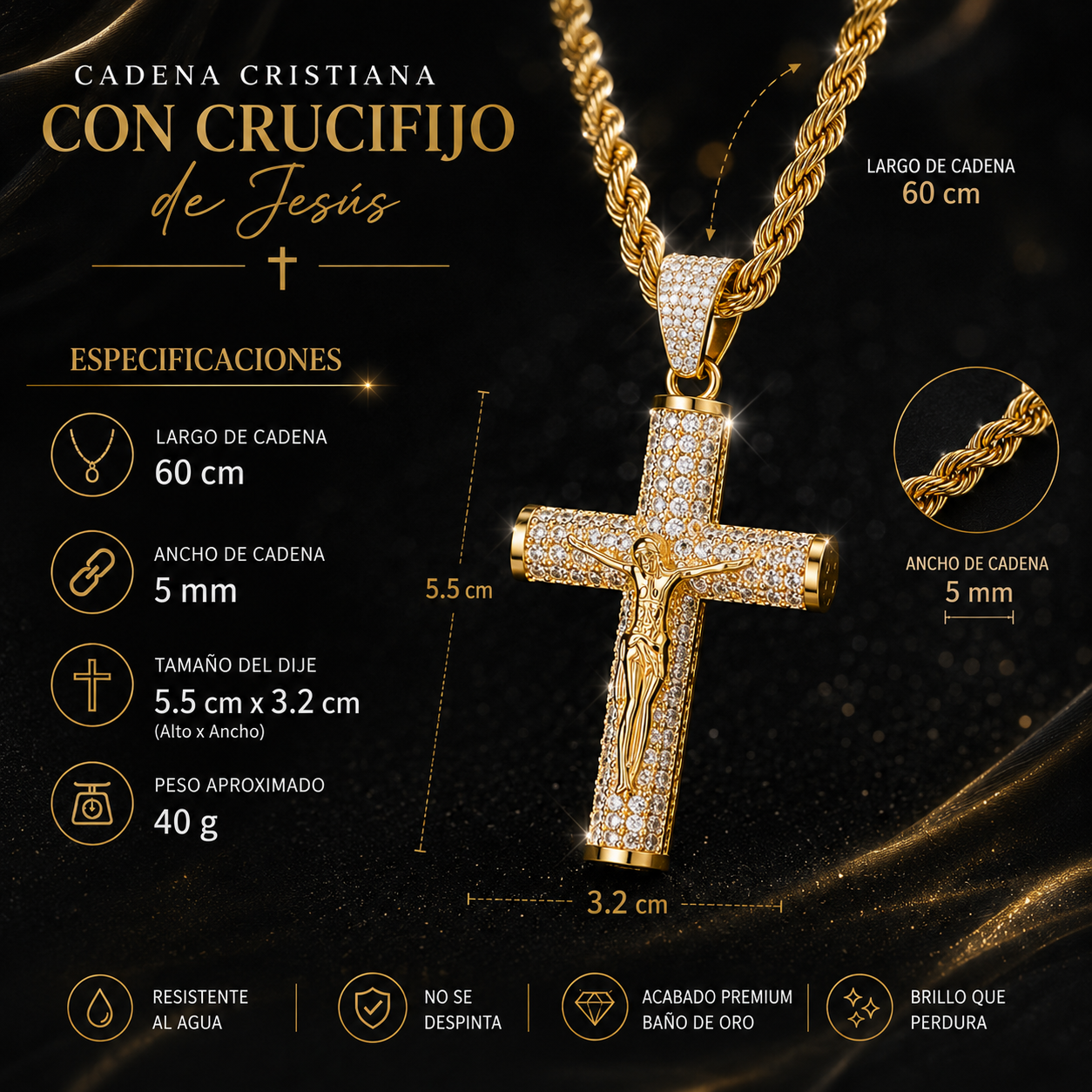Cadena Crucifijo de Jesús