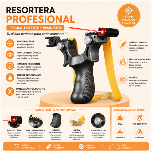 HUARACA CON LASER PROFESIONAL + 3 LIGAS DE REGALO